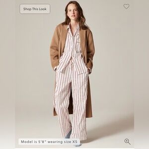 NWT J.Crew cotton Poplin long sleeve pajama pant set peppermint stripe women XS